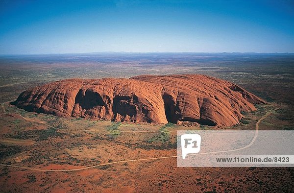 Erhöhte Ansicht Sandstein Felsen  Uluru  Northern Territory  Australien