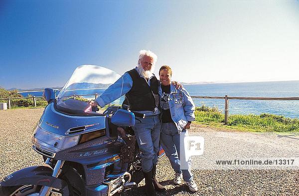 Couple with motorbike  Queensland  Australia