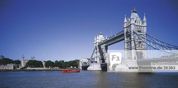 Bridge across river  Tower Bridge  Thames River  London  England