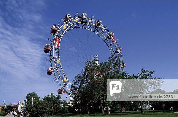 Vienna Giant Ferris Wheel against blue sky  Prater Park  Vienna  Austria