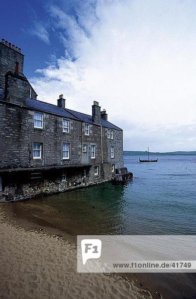 Aufbauend auf Küste The Lodberries Lerwick Shetland-Inseln Schottland