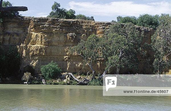 Gelbe Klippen am Flußufer Murray River Australien
