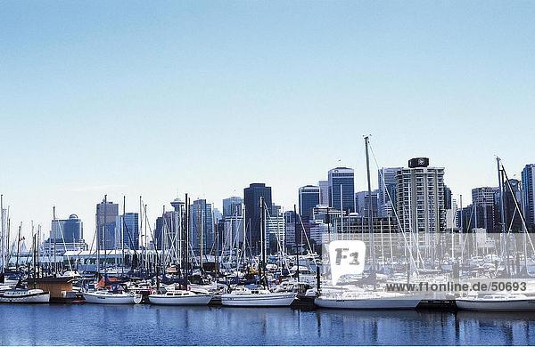 Boats at harbor  Vancouver  British Columbia  Canada