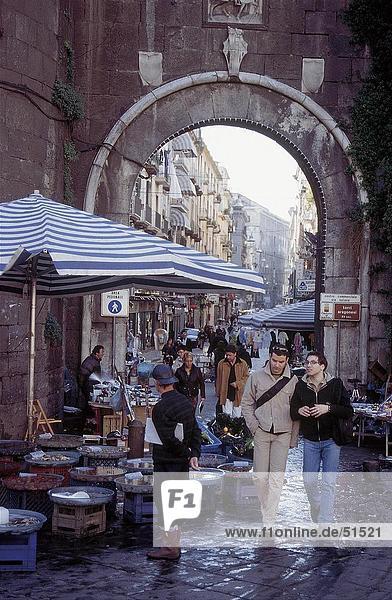 Tourists at street  Naples  Italy