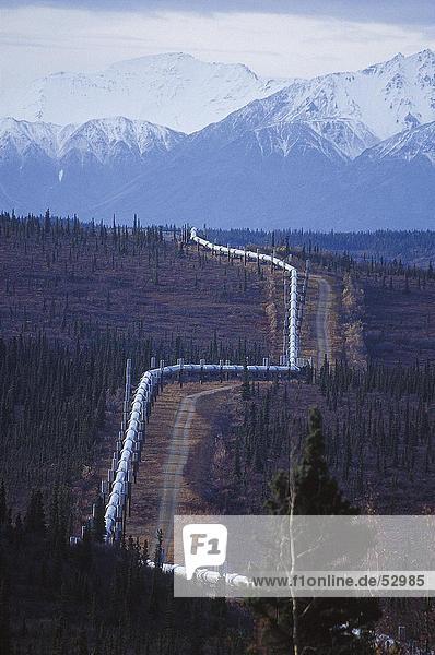 Erhöhte Ansicht Gaspipeline Yukon Kanada