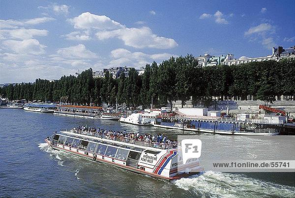 Boats in river  Seine River  Paris  France