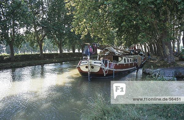 Boat in canal  Canal du Midi  France