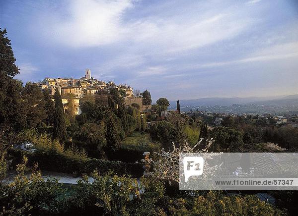 Stadt auf einem Hügel Provence Saint Paul De Vence Cote d ' Azur Frankreich
