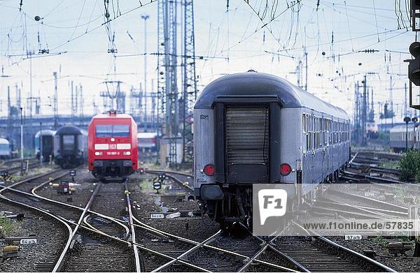 Trains on railroad tracks  Germany