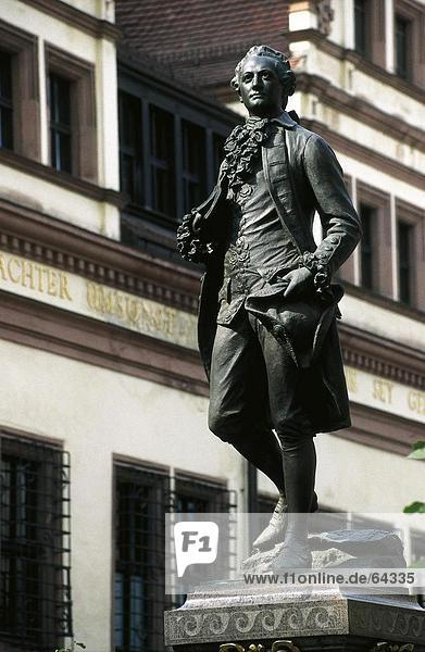 Statue of Johann Wolfgang von Goethe Leipzig Saxony Germany