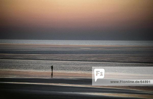 Mann am Strand in der Dämmerung  Eighty Mile Beach  Australien