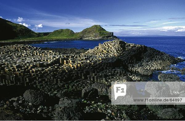 Felsformationen auf Küste  Giant's Causeway  County Antrim  Irland