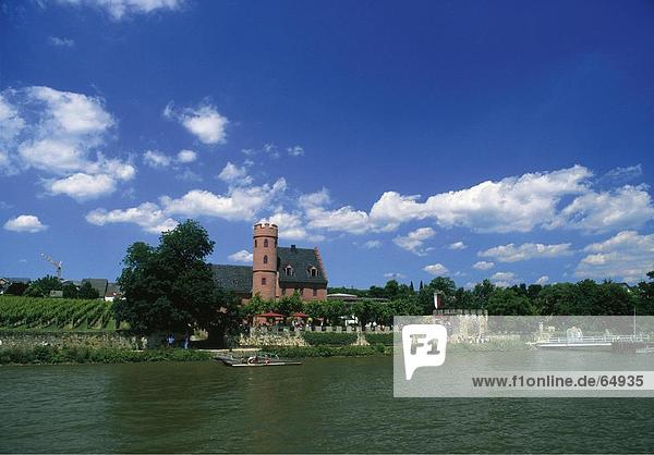 Burg am Flussufer  Eltville Burg Eltville  Hessen  Deutschland