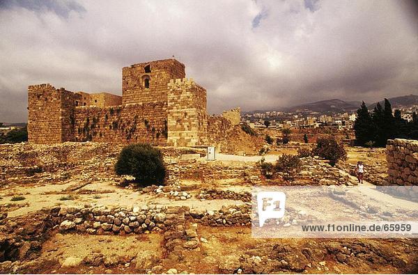 Ruine der Burg auf Landschaft  Byblos  Libanon-Gouvernement  Libanon