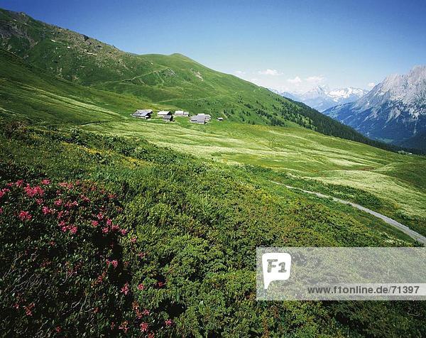 Landschaftlich schön landschaftlich reizvoll Hütte Berg Alpen Wiese Kanton Bern Bergpanorama