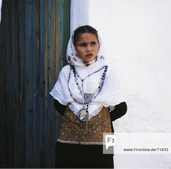 10102424  Ibiza  Mädchen  Spanien  Europa  Trachten  Portrait  Folklore  Tradition  Balearen  Kind