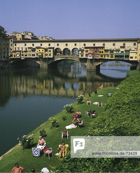 10289295  Baden  Florenz  River  Fluss  Arno  Italien  Europa  Ponte Vecchio Brücke  Landmark