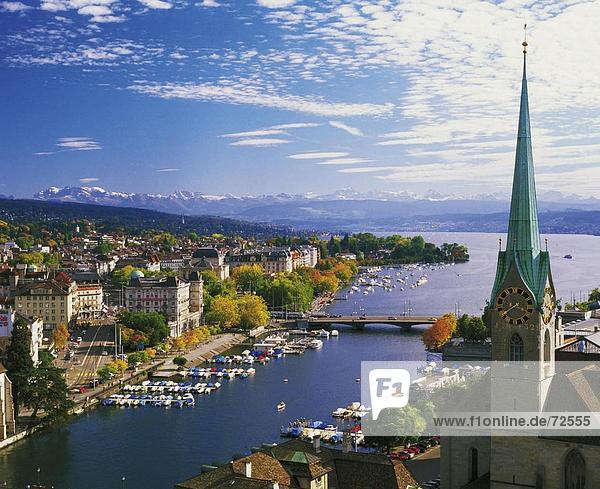 10317944  alpine  Alpen  Fraumünster  Kirche  Limmat  River  Fluss  Schweiz  Europa  See  Meer  Übersicht  Stadt  Stadt  Zürich