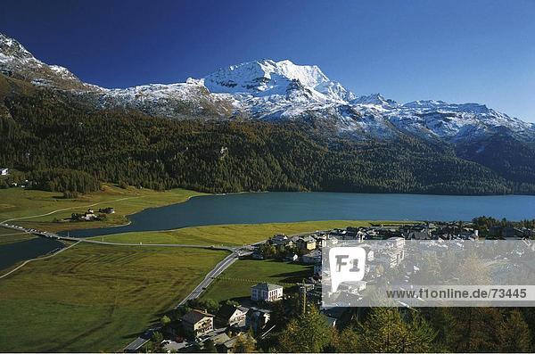 10501986  Landschaft  Engadin  Graubünden  Graubünden  Oberengadin  Schweiz  Europa  Piz Corvatsch  Seenlandschaft  Silvaplanerse