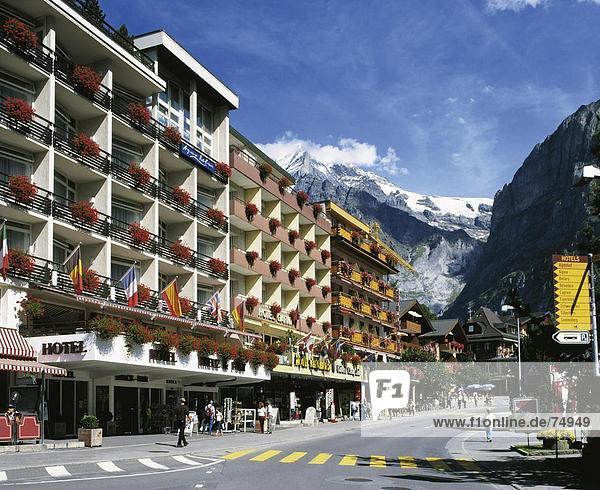 Europa Berg Straße Hotel Alpen Berner Oberland Kanton Bern Grindelwald Schweiz