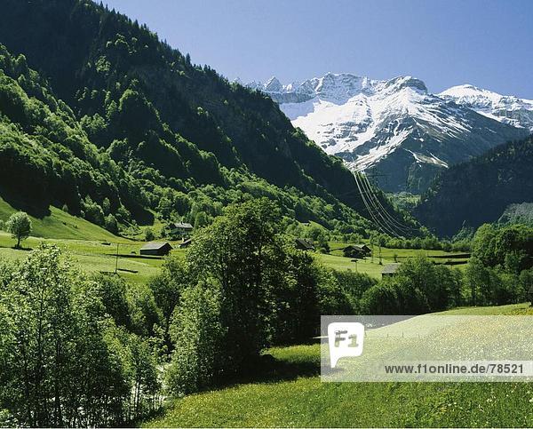 Landschaftlich schön landschaftlich reizvoll Europa Berg Alpen Kanton Glarus Schweiz