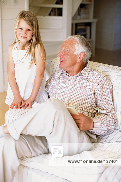Grandad with granddaughter