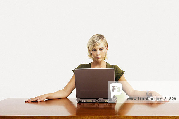 Businesswoman with laptop computer