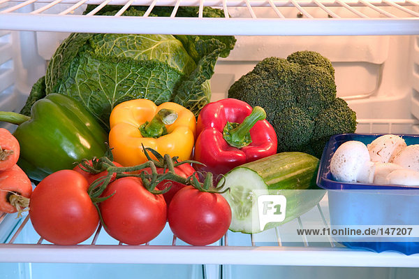 Refrigerator full of vegetables