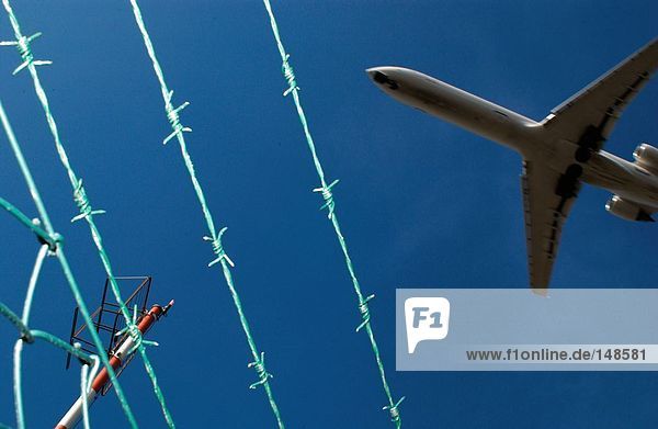 Untersicht des Flugzeuges im Flug