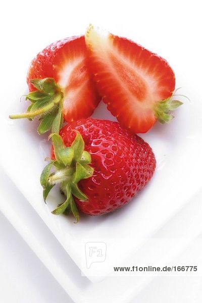 Frische Erdbeeren  erhöhte Ansicht
