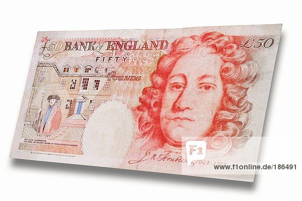 Britische Währung Fünfzig-Pfund-Schein
