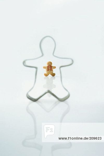 Gingerbread man and cookie cutter