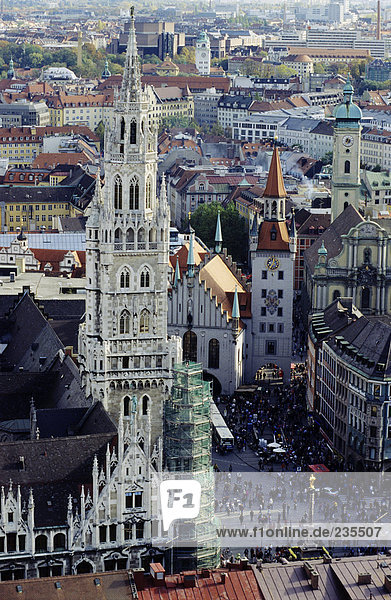 Blick über den Marienplatz  München  Bayern  Deutschland