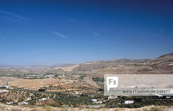 Luftbild von Wohngebäuden in Dorf  Provinz Granada  Andalusien  Spanien