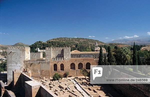 Ruine der Burg  Alhambra  Granada  Andalusien  Spanien