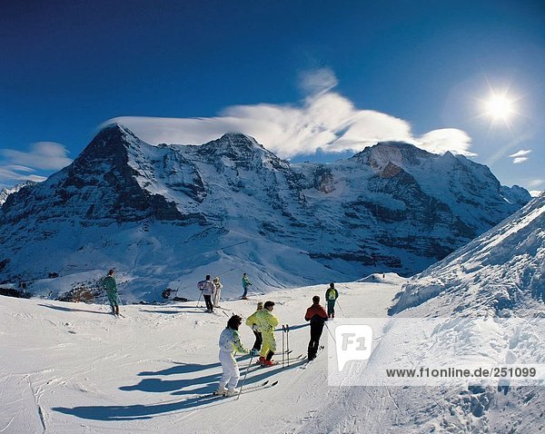 10007225 Bernese Oberland Eiger mountain Kleine Scheidegg monk Monch skiing skier winter winter sports sport Switz