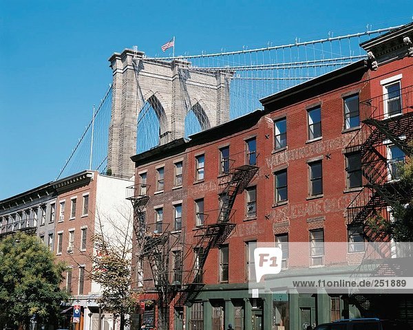 10485139  Brick building  Brooklyn  überbrücken Säule  New York  USA  Amerika  Nordamerika