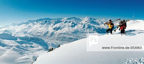10618480  alpine  Alps  mountains  three  Gemsstock  summit  peak  group  panorama  Switzerland  Europe  ski  ski  carry  wear
