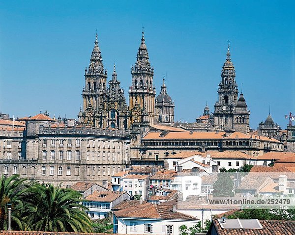 Europa Wohnhaus Gebäude Kathedrale Santiago de Compostela Spanien