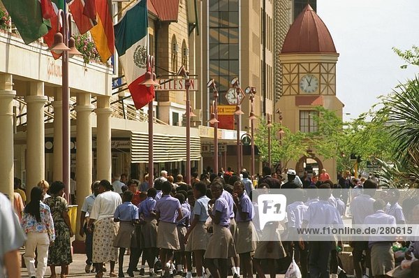 Group of school children in front of clock tower  Namibia