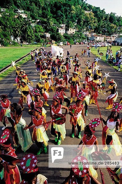 Gruppe von Menschen die Teilnahme in native Festival  Grenada  West Indies