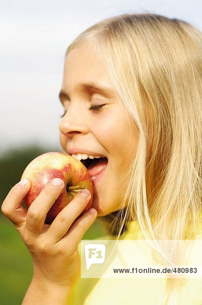 Girl Eating apple