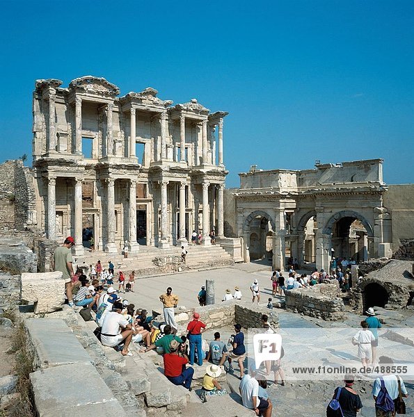 10215436  library of Celsus  Ephesus  Selcuk  tourism  Turkey  ruins. Columns  Ancient world  antiquity