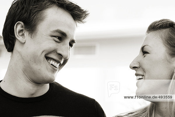 Portrait of a smiling couple.