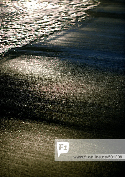 Sand und Surfen am Abend,  Nahaufnahme