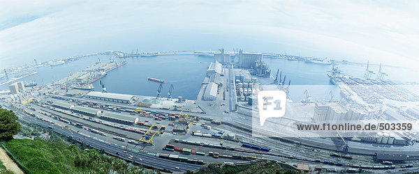 Spanien  Barcelona  Hafen  Luftbild