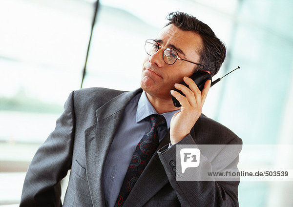 Geschäftsmann am Telefon  Portrait