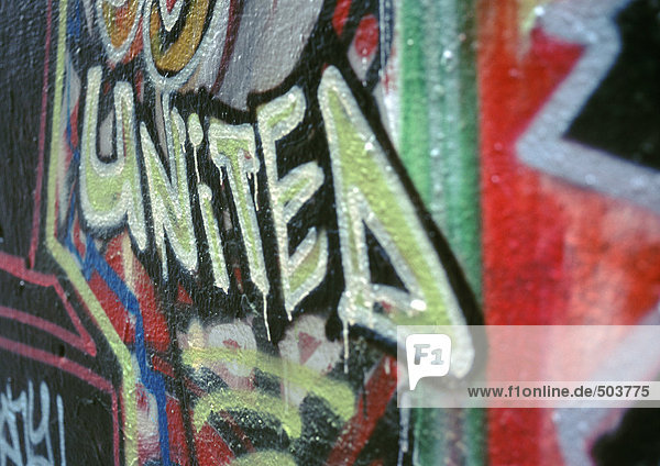 'Graffiti with word ''united''  close-up'