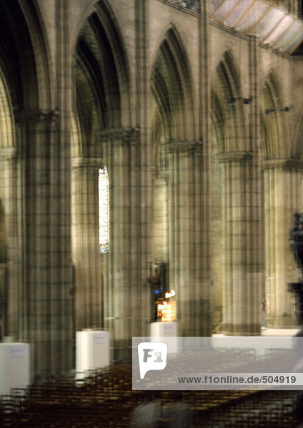 Columns in a church  blurred