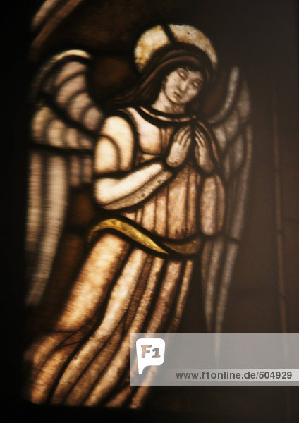 Angel in stained glass  full length